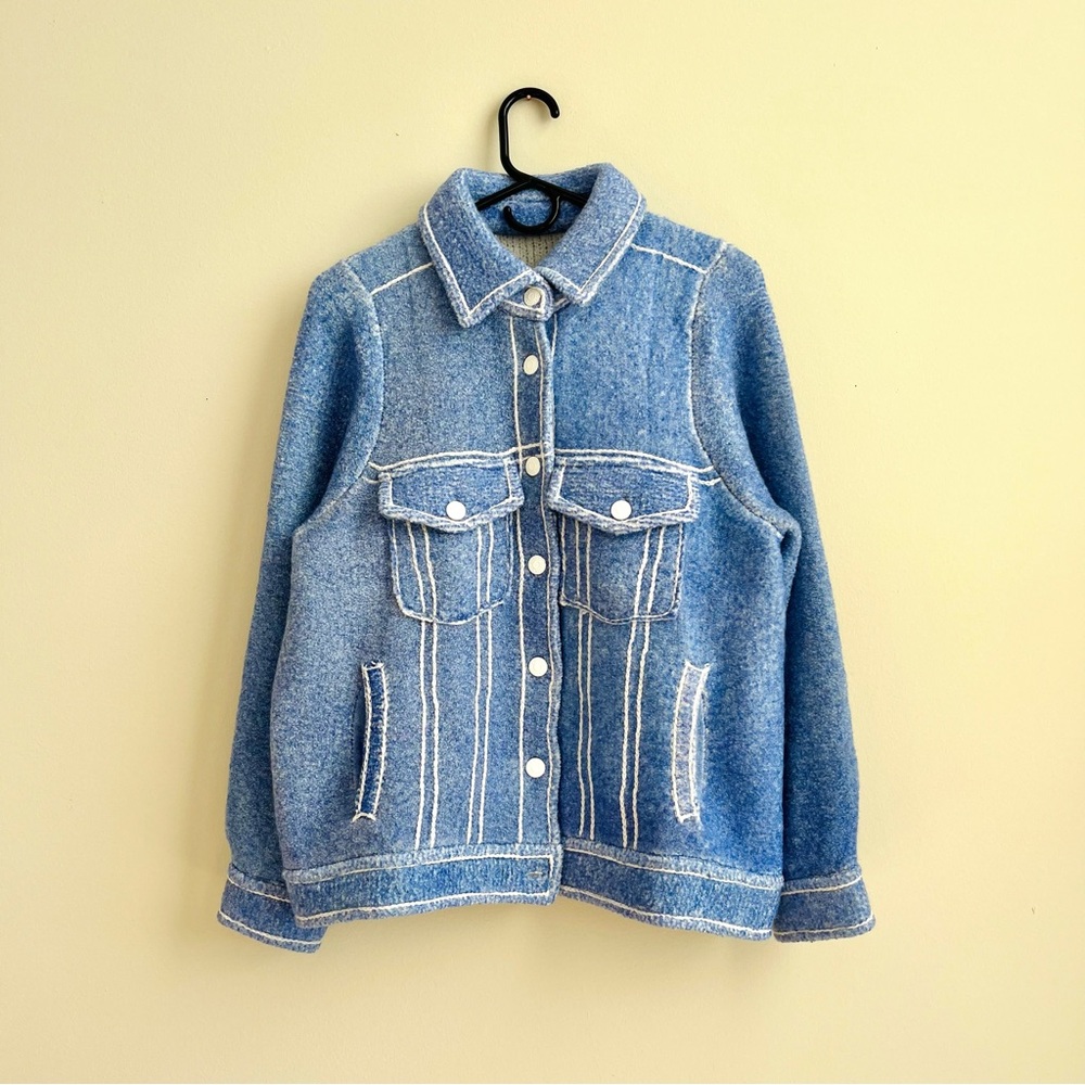 Kujten Gigi Spray Print Cashmere Blend Jacket - Size T2